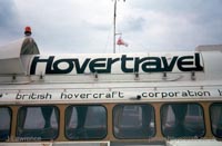 The SRN6 with Hovertravel - Closeup of the Hovertravel logo atop the craft (credit: Pat Lawrence).